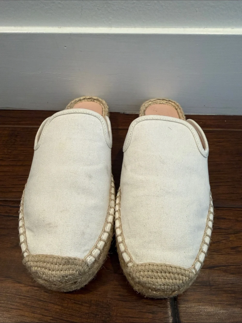 J.Crew Canvas Espadrille Mule, Ivory, Size 7.5 — Style AY330